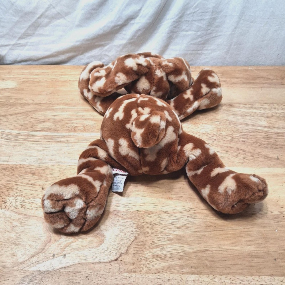 Vintage GUND Brown Puppy Bones Spots Dog BONZ #13017 Floppy Ears Snuggly Soft - Picture 4 of 9